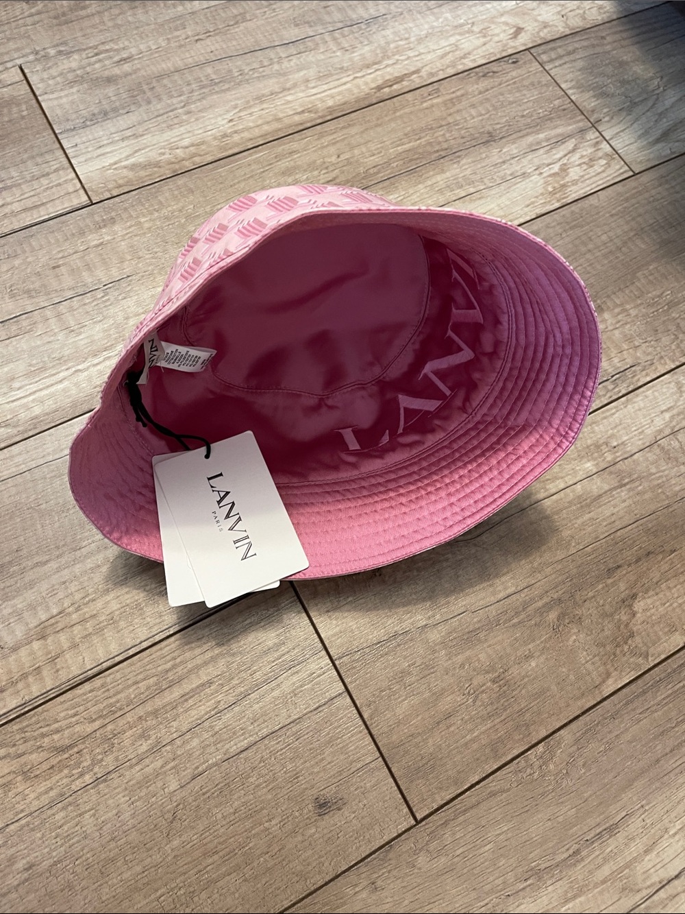 Lanvin Bucket Hat with Logo Trim NWT